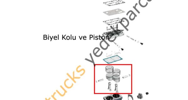 Kompresör Biyel Kolu, Piston, Çift Silindir Kompresör – 8000 850 001