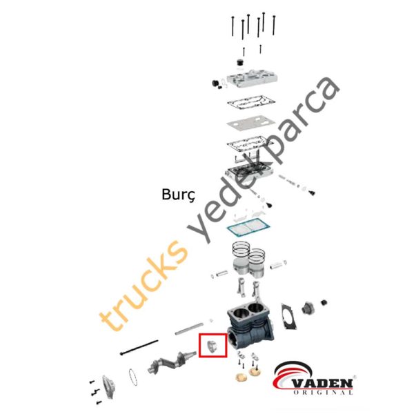 Kompresör Burç, 7400 850 002, WABCO-911 553 204 4 - Görsel 2