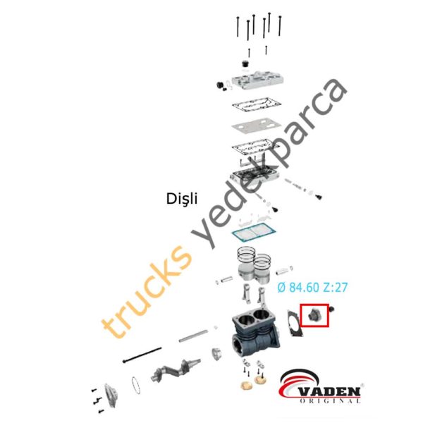 Kompresör Dişlisi, 7600 850 001, WABCO 895 905 188 4 - Görsel 2