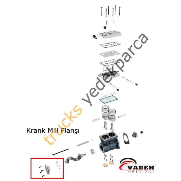 Kompresör Krank Mili Flanşı-Çift Silindir Kompresör-11 01 13 - Görsel 2