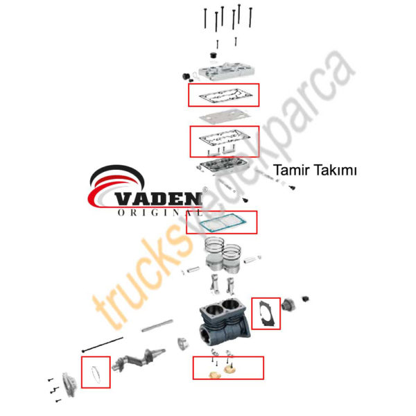 Çift Silindir Kompresör Tamir Takımı 1100 250 100 - Görsel 2